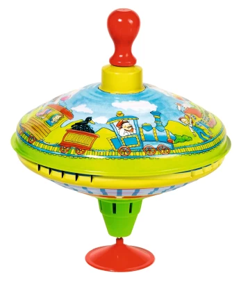 GOKI - Humming top with wooden handle train - (53058)