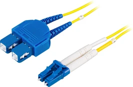 Optinis kabelis DELTACO LC - SC, 9/125, OS2, duplex, singlemode, 20m / LCSC-20S kaina