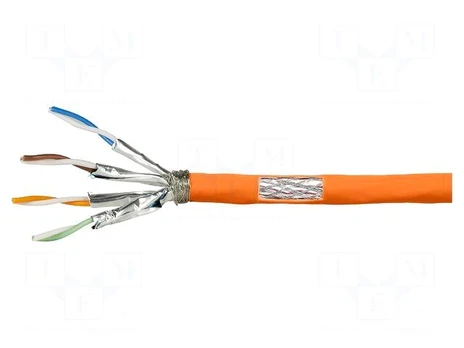 Wire | S/FTP | 4x2x23AWG | 7 | wire | OFC | LSZH | orange | 25m | Øcable: 7.5mm