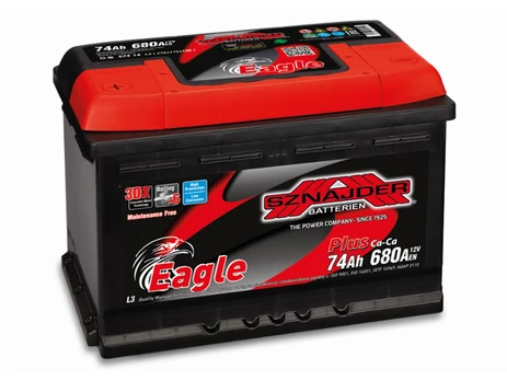 Akumuliatorius Sznajder EAGLE CALCIUM PLUS | 12V 74Ah 680A EN (SZE74L)