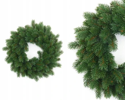 Dirbtinis žalias PE kalėdinis vainikas Erbis, 40 cm, 128 šakelių