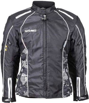 Women’s Moto Jacket W-TEC Calvaria NF-2406-|Colour Juodas-Baltas with Graphics, Size L|
