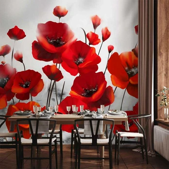 Artgeist Fototapetas - Poppies in the Moonlight