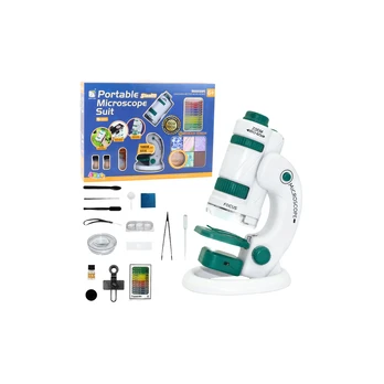 Portable Educational Microscope for Kids 2 in 1 60X/180X Accessories