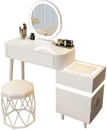 Eliza LED kosmetinis stalas – Baltas – 80 cm viršus
