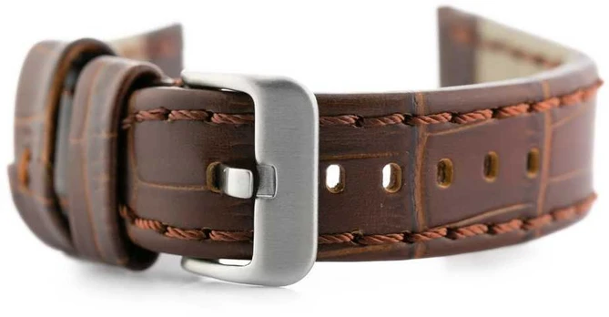 Pacific W49 leather watch strap - dark ruda - 22mm