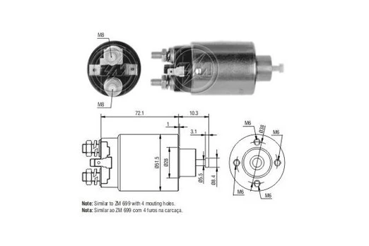 Solenoidinis jungiklis, starteris ERA ZM4699