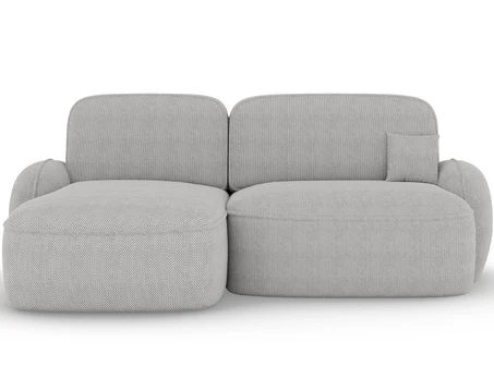 Tesalia corner sofa with sleeping function and storage compartment, white bouclé, right-hand side, Modern, Gray