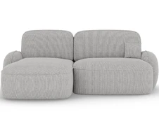 Tesalia corner sofa with sleeping function and storage compartment, white bouclé, right-hand side, Modern, Gray kaina