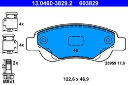 ATE 13.0460-3829.2 Brake pad set