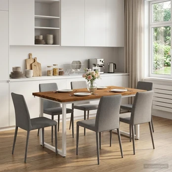 Kvadratinis valgomojo stalas 160 x 70 x 75 cm Natūrali