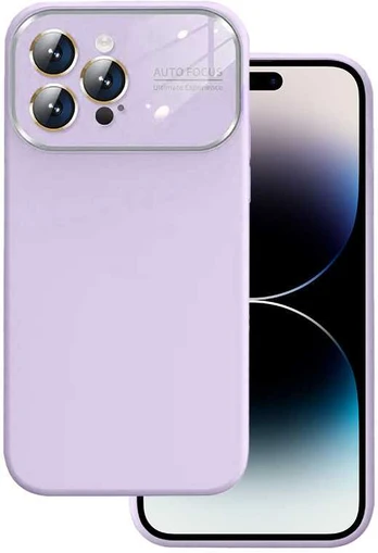 Topt Soft Silicone Lens dėklas skirtas Apple iPhone 15 Plus light violetinės spalvos
