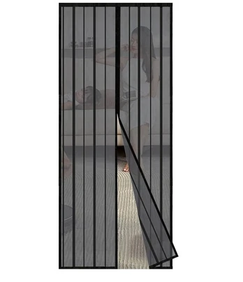 Sekey magnetinis durų tinklelis nuo uodų, 110 × 220 cm, juodas