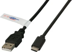 EFB Elektronik K5258SW.1, 1 m, USB A, USB C, 2.0, 480 Mbit/s, Sort kaina