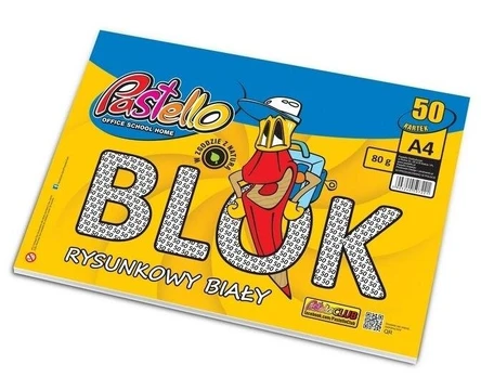 Piešimo blokas A4, 80g, 50 lapų - Alfa Pastello