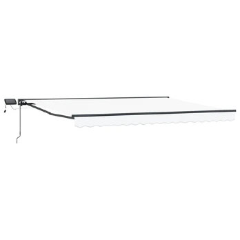 Rankinis markizės rėmas su LED Baltas 4 × 3 m