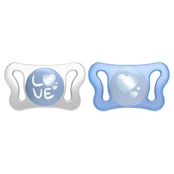 CHICCO čiulptukas MICRO', blue, SIL, 0-2 mėn., 2 vnt., 00075126210000