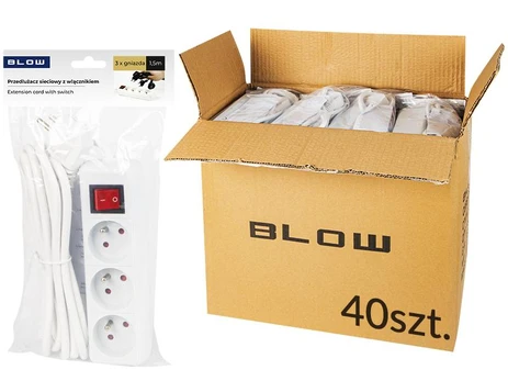 Blow Prailginimo laidas PR-370WSP 1.5m 3x1.5 baltas o