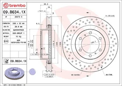 Stabdžių diskas BREMBO 09.B634.1X kaina