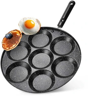 Keptuvė kiaušiniams ar blynams Vilde Basic Line 30 cm granitinė 7 skyrių