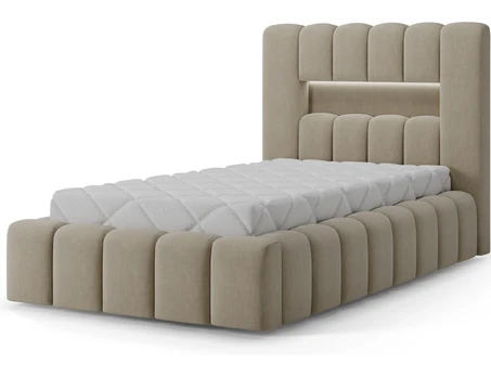 Bed Lamica 90x200 + wooden frame/ standard lift/ bedding box, Modern, Beige