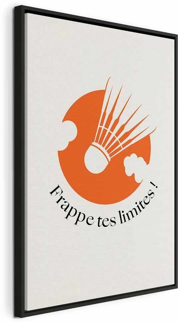 Artgeist Paveikslas - Badminton Shuttlecock on an Oranžinis Circle Background