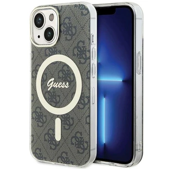 Guess IML 4G MagSafe dėklas, skirtas iPhone 15 Brown