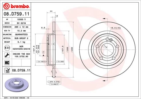 BREMBO 08.D759.11 Brake Disc