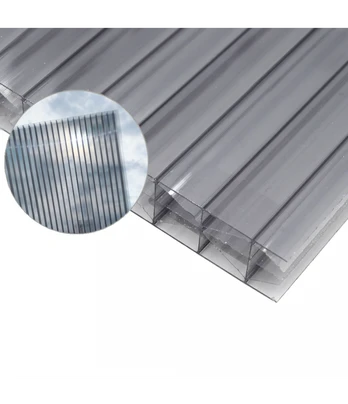 Kanalinis polikarbonatas 16x980x6000 mm, pilkas - antracito Plaskolite (2.5 kg/m2)