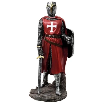 Kryžiaus žygių riterio statulėlė, 30 cm – rankomis dažyta
