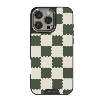 Retro Grid - iPhone 16 Pro Max Case, Elite Dark (MagSafe) / Silver