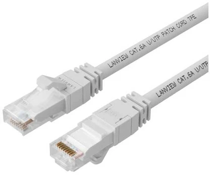 Lanview CAT6A S/FTP 0,15m Baltas LSZH,