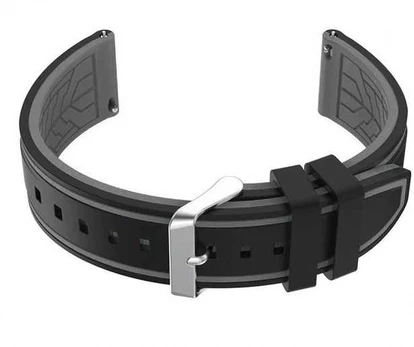 Pacific U14 rubber watch strap - juodas/pilka - 24mm