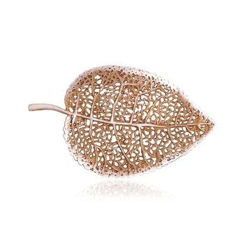 Diamond Sky Jewelry Sidabrinė sagė „Auksinis Lapas“
