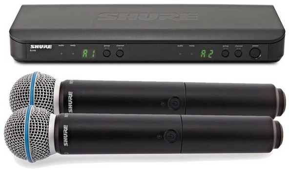 2 bevielių mikrofonų sistema Shure BLX288E/B58-K3E