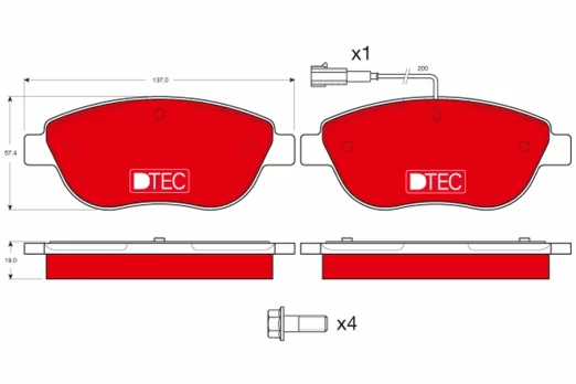 TRW GDB1483DTE Brake pad set