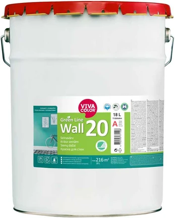 Sienų dažai Vivacolor, balti, 18 l