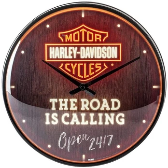 SIENINIS LAIKRODIS »Harley-Davidson - Road is Calling Neon«, Nostalgic-Art