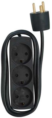 E-LINE Plast Power Strip. 3-way K outlet