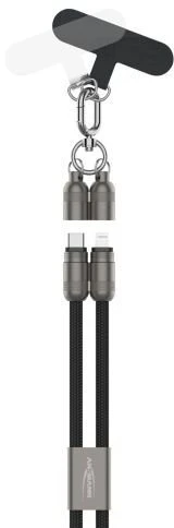 Ansmann USB laidas su USB-C/Lightning virvele 27W 1.2m juodas (1700-0192)
