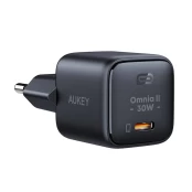 Wall Charger Aukey PA-B1L,USB-C, 30W (black) kaina