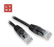 LYNX UTP patch kabelis Cat5e, PVC, CCA, 15m, černý