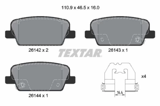 TEXTAR 2614201 Brake pad set