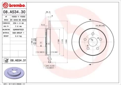 Stabdžių diskas BREMBO 08.A534.31 kaina