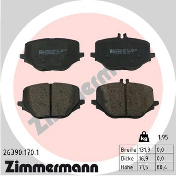 Stabdžių trinkelių rinkinys, diskinis stabdys ZIMMERMANN 26390.170.1