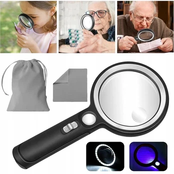 Didinamasis stiklas su Led apšvietimu, 10x didinimas