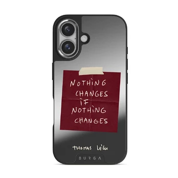 Nothing Changes - iPhone 16 Case, Elite Mirror Dark (MagSafe) / Silver