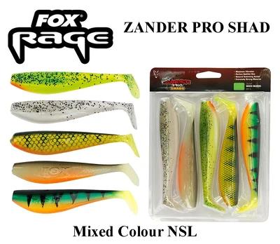 Guminukai Fox Rage Ultra UV Zander Pro Shads Mixed Colour NSL 7.5 cm
