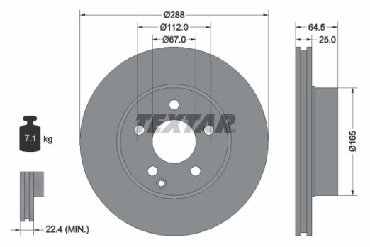TEXTAR 92159603 Brake Disc