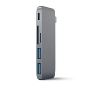 USB Hub Satechi USB-C Pass Through USB Hub - 3-in-1 Space Grey kaina